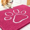 image:imageSmiry Dog Door Mat for Muddy Paws Absorbent Dirt Trapper Non Slip Quick Dry Washable Chenille Mat for Mud Dogs Entry Rug for Indoor and Outdoor 30x20 Inches Dark Grey and WhiteHot Pink and White