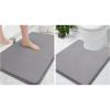 image:imageSmiry Memory Foam Bath Mat 30x30 and 24x20 UShaped Toilet Extra Soft Absorbent Bathroom Rugs Non Slip Bath Rug Runner for Shower Bathroom Floors Grey