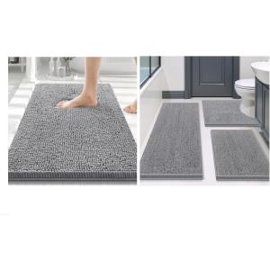 image:imageSmiry Bathroom Rugs and Mats Set of 4 Non Slip Absorbent Shaggy Bath Rug for Tub Shower and Bath Room 30 x 2047x2024x1624x20 Grey
