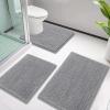 image:imageSmiry Bathroom Rugs and Mats Set of 4 Non Slip Absorbent Shaggy Bath Rug for Tub Shower and Bath Room 30 x 2030x2024x1624x20 Grey