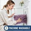 image:imageSmiry Bathroom Toilet Rugs U Shaped 24x20 Extra Soft Absorbent Non Slip Rubber Backing Chenille Contour Bath Rugs for Toilet Machine Washable Contoured Bath Mats Navy BlueDeep Plum