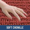 image:imageSmiry Bathroom Toilet Rugs U Shaped 24x20 Extra Soft Absorbent Non Slip Rubber Backing Chenille Contour Bath Rugs for Toilet Machine Washable Contoured Bath Mats Navy BlueMaple Red