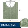 image:imageSmiry Bathroom Toilet Rugs U Shaped 24x20 Extra Soft Absorbent Non Slip Rubber Backing Chenille Contour Bath Rugs for Toilet Machine Washable Contoured Bath Mats Navy BlueSage Green