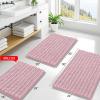 image:imageSmiry Bathroom Toilet Rugs U Shaped 24x20 Extra Soft Absorbent Non Slip Rubber Backing Chenille Contour Bath Rugs for Toilet Machine Washable Contoured Bath Mats Navy BlueDusty Rose