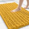 image:imageSmiry Bathroom Toilet Rugs U Shaped 24x20 Extra Soft Absorbent Non Slip Rubber Backing Chenille Contour Bath Rugs for Toilet Machine Washable Contoured Bath Mats Navy BlueGolden Yellow