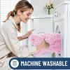 image:imageSmiry Bathroom Toilet Rugs U Shaped 24x20 Extra Soft Absorbent Non Slip Rubber Backing Chenille Contour Bath Rugs for Toilet Machine Washable Contoured Bath Mats Navy BluePink