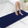 image:imageSmiry Bathroom Toilet Rugs U Shaped 24x20 Extra Soft Absorbent Non Slip Rubber Backing Chenille Contour Bath Rugs for Toilet Machine Washable Contoured Bath Mats Navy BlueNavy Blue