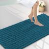 image:imageSmiry Bathroom Toilet Rugs U Shaped 24x20 Extra Soft Absorbent Non Slip Rubber Backing Chenille Contour Bath Rugs for Toilet Machine Washable Contoured Bath Mats Navy BluePeacock Blue