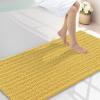 image:imageSmiry Bathroom Toilet Rugs U Shaped 24x20 Extra Soft Absorbent Non Slip Rubber Backing Chenille Contour Bath Rugs for Toilet Machine Washable Contoured Bath Mats Navy BlueYellow