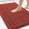 image:imageSmiry Bathroom Toilet Rugs U Shaped 24x20 Extra Soft Absorbent Non Slip Rubber Backing Chenille Contour Bath Rugs for Toilet Machine Washable Contoured Bath Mats Navy BlueMaple Red