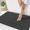 image:imageSmiry Bathroom Toilet Rugs U Shaped 24x20 Extra Soft Absorbent Non Slip Rubber Backing Chenille Contour Bath Rugs for Toilet Machine Washable Contoured Bath Mats Navy BlueDark Grey