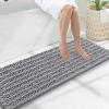 image:imageSmiry Bathroom Toilet Rugs U Shaped 24x20 Extra Soft Absorbent Non Slip Rubber Backing Chenille Contour Bath Rugs for Toilet Machine Washable Contoured Bath Mats Navy BlueGrey