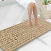 image:imageSmiry Bathroom Toilet Rugs U Shaped 24x20 Extra Soft Absorbent Non Slip Rubber Backing Chenille Contour Bath Rugs for Toilet Machine Washable Contoured Bath Mats Navy BlueBeige
