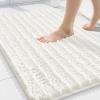 image:imageSmiry Bathroom Toilet Rugs U Shaped 24x20 Extra Soft Absorbent Non Slip Rubber Backing Chenille Contour Bath Rugs for Toilet Machine Washable Contoured Bath Mats Navy BlueIvory