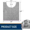 image:imageSmiry Bathroom Toilet Rugs U Shaped 24x20 Extra Soft Absorbent Non Slip Rubber Backing Chenille Contour Bath Rugs for Toilet Machine Washable Contoured Bath Mats Navy BlueLight Grey