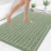 image:imageSmiry Bathroom Toilet Rugs U Shaped 24x20 Extra Soft Absorbent Non Slip Rubber Backing Chenille Contour Bath Rugs for Toilet Machine Washable Contoured Bath Mats Navy BlueSage Green