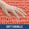 image:imageSmiry Bathroom Toilet Rugs U Shaped 24x20 Extra Soft Absorbent Non Slip Rubber Backing Chenille Contour Bath Rugs for Toilet Machine Washable Contoured Bath Mats Navy BlueCoral