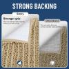 image:imageSmiry Bathroom Toilet Rugs U Shaped 24x20 Extra Soft Absorbent Non Slip Rubber Backing Chenille Contour Bath Rugs for Toilet Machine Washable Contoured Bath Mats Navy BlueBeige