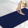 image:imageSmiry Bathroom Toilet Rugs U Shaped 24x20 Extra Soft Absorbent Non Slip Rubber Backing Chenille Contour Bath Rugs for Toilet Machine Washable Contoured Bath Mats Navy BlueNavy Blue