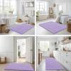 image:imageSmiry Bathroom Toilet Rugs U Shaped 24x20 Extra Soft Absorbent Non Slip Rubber Backing Chenille Contour Bath Rugs for Toilet Machine Washable Contoured Bath Mats Navy BluePurple