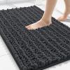 image:imageSmiry Bathroom Toilet Rugs U Shaped 24x20 Extra Soft Absorbent Non Slip Rubber Backing Chenille Contour Bath Rugs for Toilet Machine Washable Contoured Bath Mats Navy BlueDark Grey