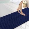 image:imageSmiry Bathroom Toilet Rugs U Shaped 24x20 Extra Soft Absorbent Non Slip Rubber Backing Chenille Contour Bath Rugs for Toilet Machine Washable Contoured Bath Mats Navy BlueNavy Blue