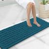 image:imageSmiry Bathroom Toilet Rugs U Shaped 24x20 Extra Soft Absorbent Non Slip Rubber Backing Chenille Contour Bath Rugs for Toilet Machine Washable Contoured Bath Mats Navy BluePeacock Blue