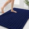 image:imageSmiry Bathroom Toilet Rugs U Shaped 24x20 Extra Soft Absorbent Non Slip Rubber Backing Chenille Contour Bath Rugs for Toilet Machine Washable Contoured Bath Mats Navy BlueNavy Blue