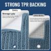 image:imageSmiry Bathroom Toilet Rugs U Shaped 24x20 Extra Soft Absorbent Non Slip Rubber Backing Chenille Contour Bath Rugs for Toilet Machine Washable Contoured Bath Mats Navy BlueGrayish Blue