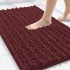 image:imageSmiry Bathroom Toilet Rugs U Shaped 24x20 Extra Soft Absorbent Non Slip Rubber Backing Chenille Contour Bath Rugs for Toilet Machine Washable Contoured Bath Mats Navy BlueCaramel Red