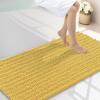 image:imageSmiry Bathroom Toilet Rugs U Shaped 24x20 Extra Soft Absorbent Non Slip Rubber Backing Chenille Contour Bath Rugs for Toilet Machine Washable Contoured Bath Mats Navy BlueYellow