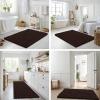 image:imageSmiry Bathroom Toilet Rugs U Shaped 24x20 Extra Soft Absorbent Non Slip Rubber Backing Chenille Contour Bath Rugs for Toilet Machine Washable Contoured Bath Mats Navy BlueBrown