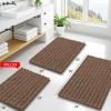 image:imageSmiry Bathroom Toilet Rugs U Shaped 24x20 Extra Soft Absorbent Non Slip Rubber Backing Chenille Contour Bath Rugs for Toilet Machine Washable Contoured Bath Mats Navy BlueMocha