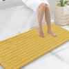 image:imageSmiry Bathroom Toilet Rugs U Shaped 24x20 Extra Soft Absorbent Non Slip Rubber Backing Chenille Contour Bath Rugs for Toilet Machine Washable Contoured Bath Mats Navy BlueYellow