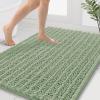 image:imageSmiry Bathroom Toilet Rugs U Shaped 24x20 Extra Soft Absorbent Non Slip Rubber Backing Chenille Contour Bath Rugs for Toilet Machine Washable Contoured Bath Mats Navy BlueSage Green
