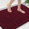 image:imageSmiry Bathroom Toilet Rugs U Shaped 24x20 Extra Soft Absorbent Non Slip Rubber Backing Chenille Contour Bath Rugs for Toilet Machine Washable Contoured Bath Mats Navy BlueBurgundy