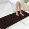 image:imageSmiry Bathroom Toilet Rugs U Shaped 24x20 Extra Soft Absorbent Non Slip Rubber Backing Chenille Contour Bath Rugs for Toilet Machine Washable Contoured Bath Mats Navy BlueBrown
