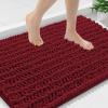image:imageSmiry Bathroom Toilet Rugs U Shaped 24x20 Extra Soft Absorbent Non Slip Rubber Backing Chenille Contour Bath Rugs for Toilet Machine Washable Contoured Bath Mats Navy BlueRed