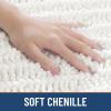 image:imageSmiry Bathroom Toilet Rugs U Shaped 24x20 Extra Soft Absorbent Non Slip Rubber Backing Chenille Contour Bath Rugs for Toilet Machine Washable Contoured Bath Mats Navy BlueIvory