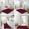 image:imageSmiry Bathroom Toilet Rugs U Shaped 24x20 Extra Soft Absorbent Non Slip Rubber Backing Chenille Contour Bath Rugs for Toilet Machine Washable Contoured Bath Mats Navy BlueBurgundy