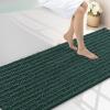 image:imageSmiry Bathroom Toilet Rugs U Shaped 24x20 Extra Soft Absorbent Non Slip Rubber Backing Chenille Contour Bath Rugs for Toilet Machine Washable Contoured Bath Mats Navy BlueGreen