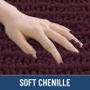 image:imageSmiry Bathroom Toilet Rugs U Shaped 24x20 Extra Soft Absorbent Non Slip Rubber Backing Chenille Contour Bath Rugs for Toilet Machine Washable Contoured Bath Mats Navy BlueBlack Cherry