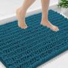 image:imageSmiry Bathroom Toilet Rugs U Shaped 24x20 Extra Soft Absorbent Non Slip Rubber Backing Chenille Contour Bath Rugs for Toilet Machine Washable Contoured Bath Mats Navy BluePeacock Blue