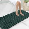 image:imageSmiry Bathroom Toilet Rugs U Shaped 24x20 Extra Soft Absorbent Non Slip Rubber Backing Chenille Contour Bath Rugs for Toilet Machine Washable Contoured Bath Mats Navy BlueGreen