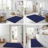 image:imageSmiry Bathroom Toilet Rugs U Shaped 24x20 Extra Soft Absorbent Non Slip Rubber Backing Chenille Contour Bath Rugs for Toilet Machine Washable Contoured Bath Mats Navy BlueDeep Blue