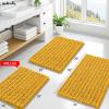 image:imageSmiry Bathroom Toilet Rugs U Shaped 24x20 Extra Soft Absorbent Non Slip Rubber Backing Chenille Contour Bath Rugs for Toilet Machine Washable Contoured Bath Mats Navy BlueGolden Yellow