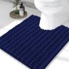 image:imageSmiry Bathroom Toilet Rugs U Shaped 24x20 Extra Soft Absorbent Non Slip Rubber Backing Chenille Contour Bath Rugs for Toilet Machine Washable Contoured Bath Mats Navy BlueNavy Blue