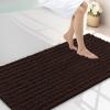 image:imageSmiry Bathroom Toilet Rugs U Shaped 24x20 Extra Soft Absorbent Non Slip Rubber Backing Chenille Contour Bath Rugs for Toilet Machine Washable Contoured Bath Mats Navy BlueBrown