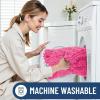 image:imageSmiry Bathroom Toilet Rugs U Shaped 24x20 Extra Soft Absorbent Non Slip Rubber Backing Chenille Contour Bath Rugs for Toilet Machine Washable Contoured Bath Mats Navy BlueHot Pink