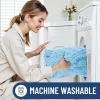 image:imageSmiry Bathroom Toilet Rugs U Shaped 24x20 Extra Soft Absorbent Non Slip Rubber Backing Chenille Contour Bath Rugs for Toilet Machine Washable Contoured Bath Mats Navy BlueSky Blue